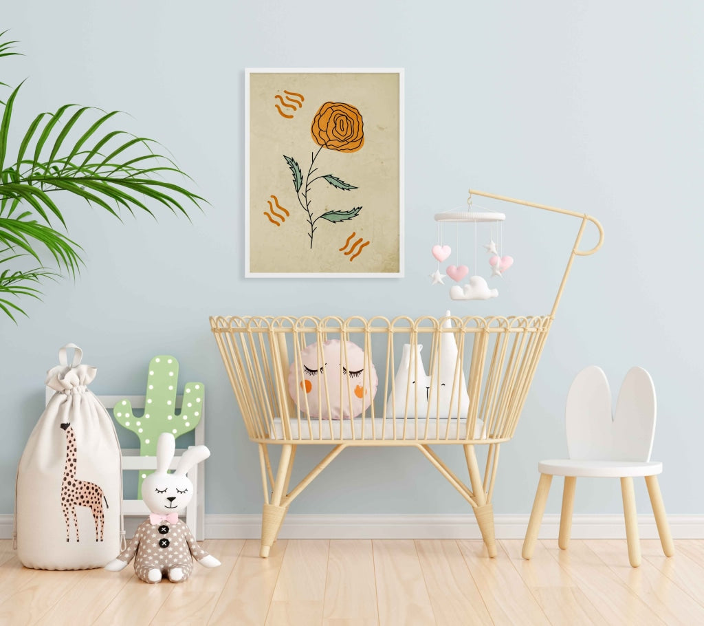 Delicate Floral Art Frame For Wall Decor- Funkydecors Xs / White Posters Prints & Visual Artwork