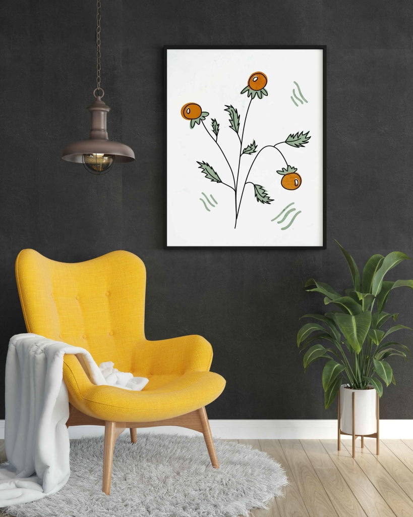 Delicate Floral Bud Art Frame For Wall Decor- Funkydecors Xs / Black Posters Prints & Visual Artwork
