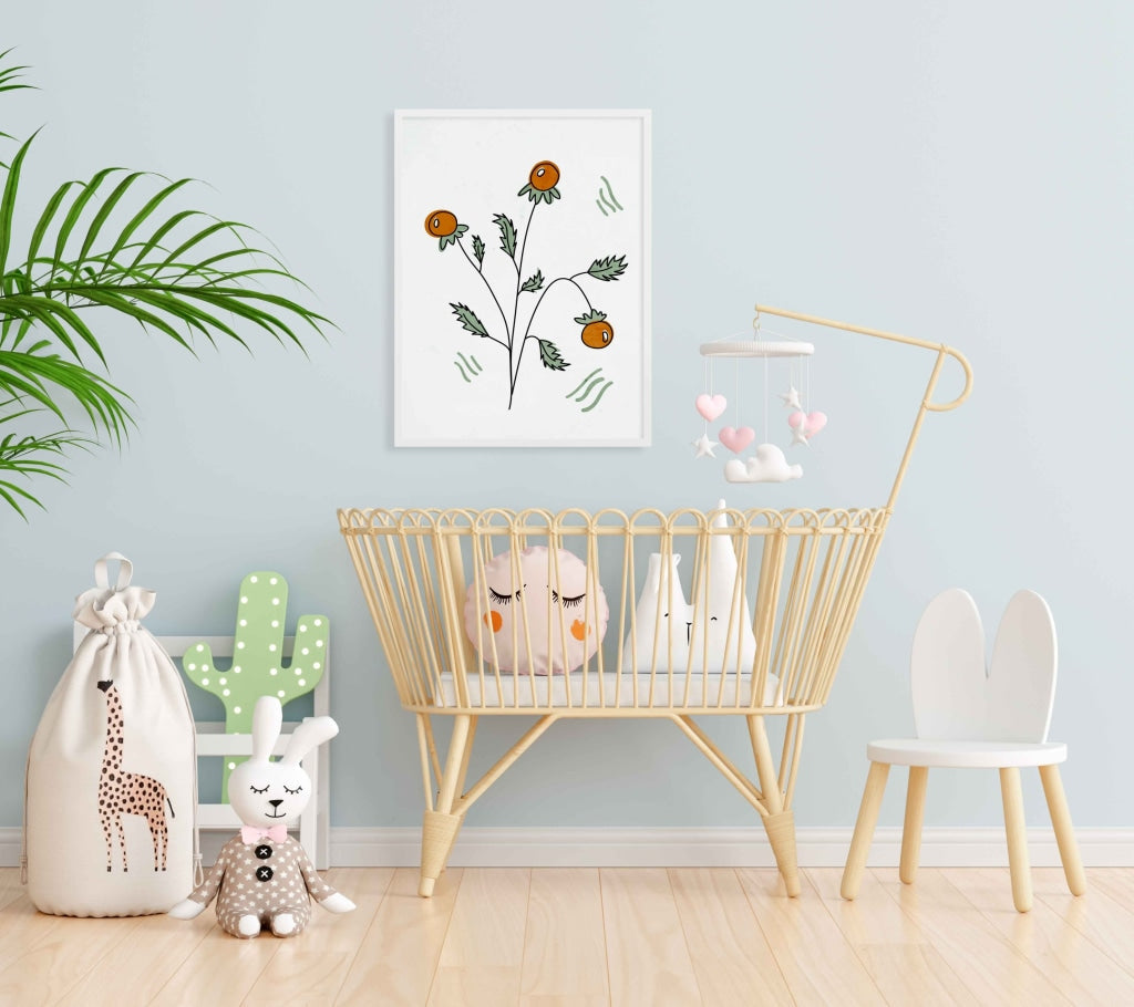 Delicate Floral Bud Art Frame For Wall Decor- Funkydecors Xs / White Posters Prints & Visual Artwork