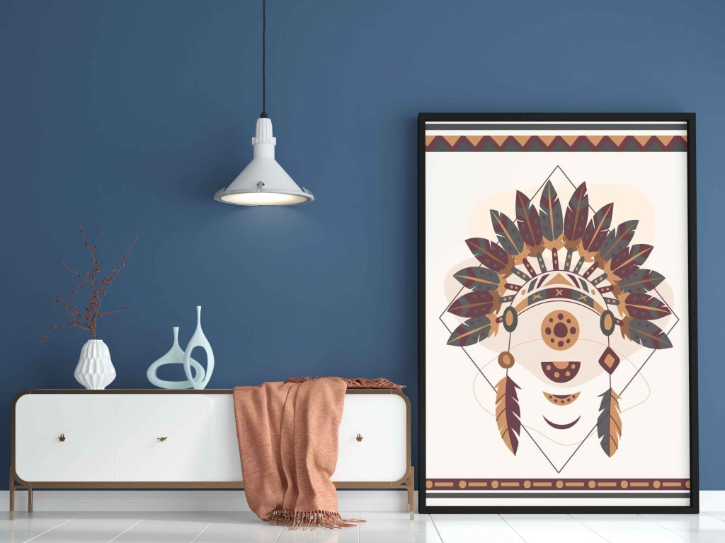 Demon Art -Tribal Frame For Wall Decor- Funkydecors Xs / Black Posters Prints & Visual Artwork