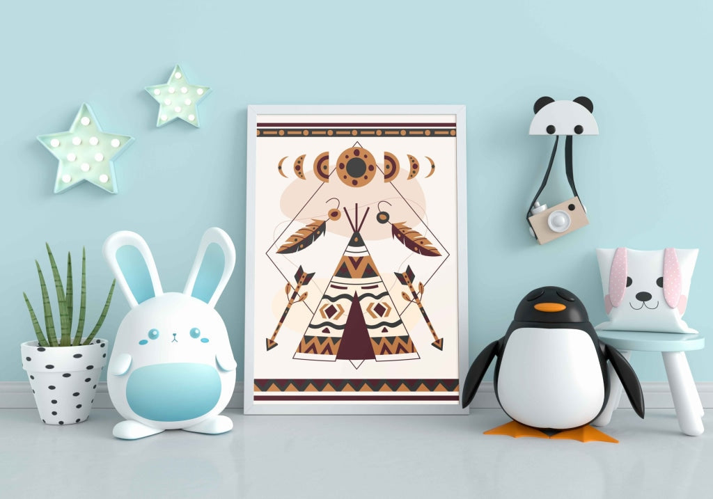 Demon Art -Tribal Frame For Wall Decor- Funkydecors Xs / White Posters Prints & Visual Artwork