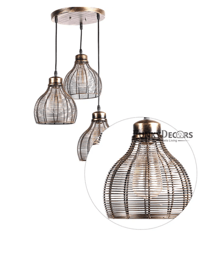 Designer Cluster Metal Hanging Lights Set Of 3- Funkytradition