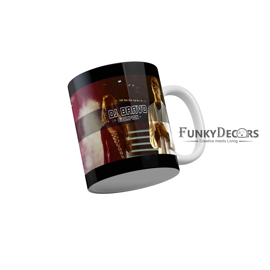 Dj Bravo Champion CSK Coffee Ceramic Mug 350 ML-FunkyDecors IPL Mugs FunkyDecors