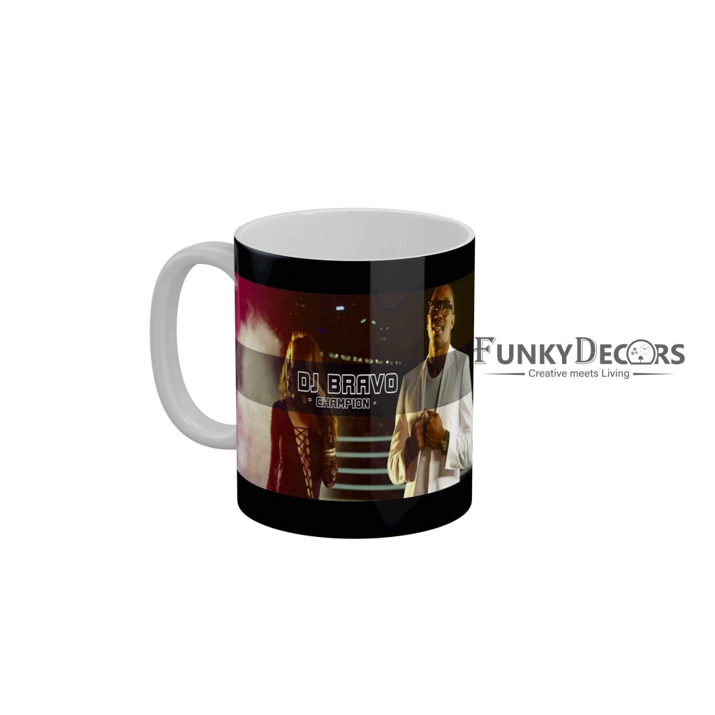 Dj Bravo Champion CSK Coffee Ceramic Mug 350 ML-FunkyDecors IPL Mugs FunkyDecors