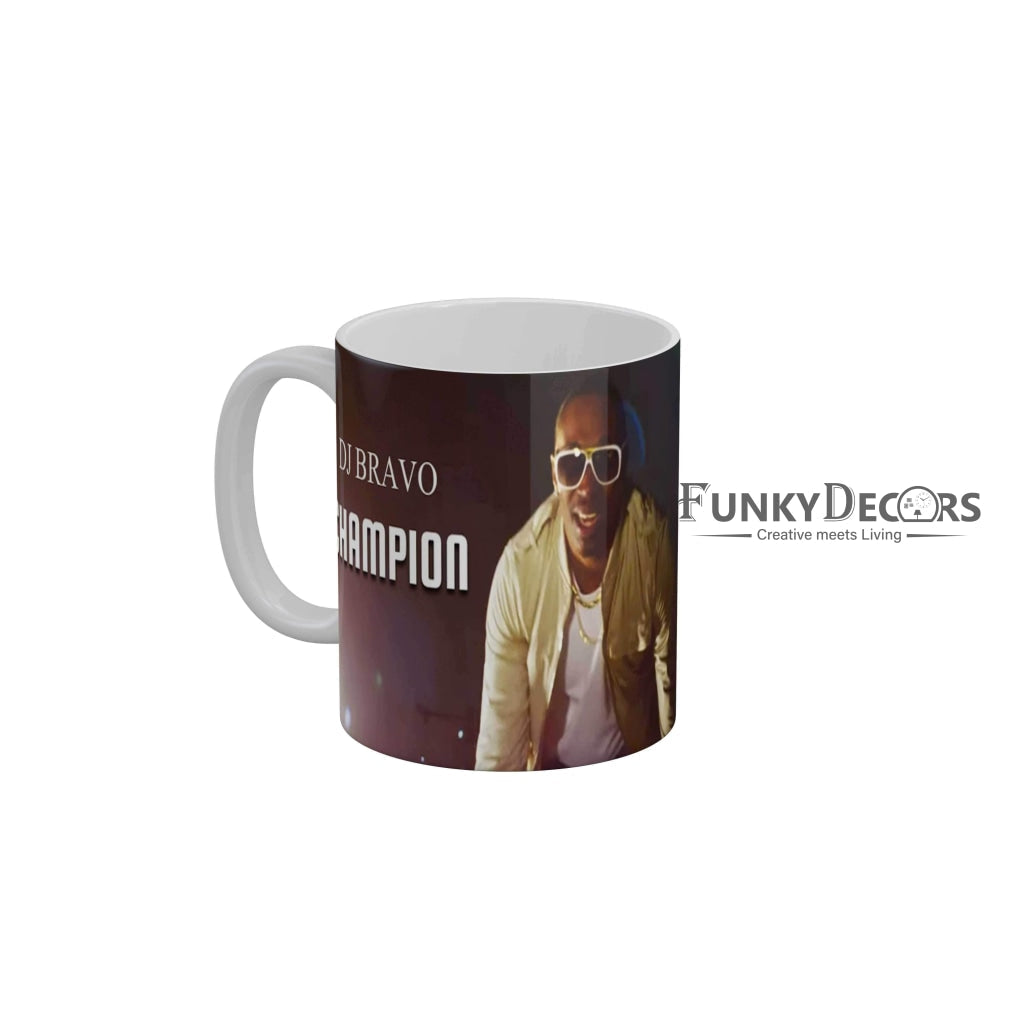 Dj Bravo Champion CSK Coffee Ceramic Mug 350 ML-FunkyDecors IPL Mugs FunkyDecors