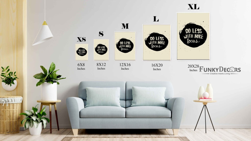 Do Less With More Focus Quotes Art Frame For Wall Decor- Funkydecors Posters Prints & Visual Artwork