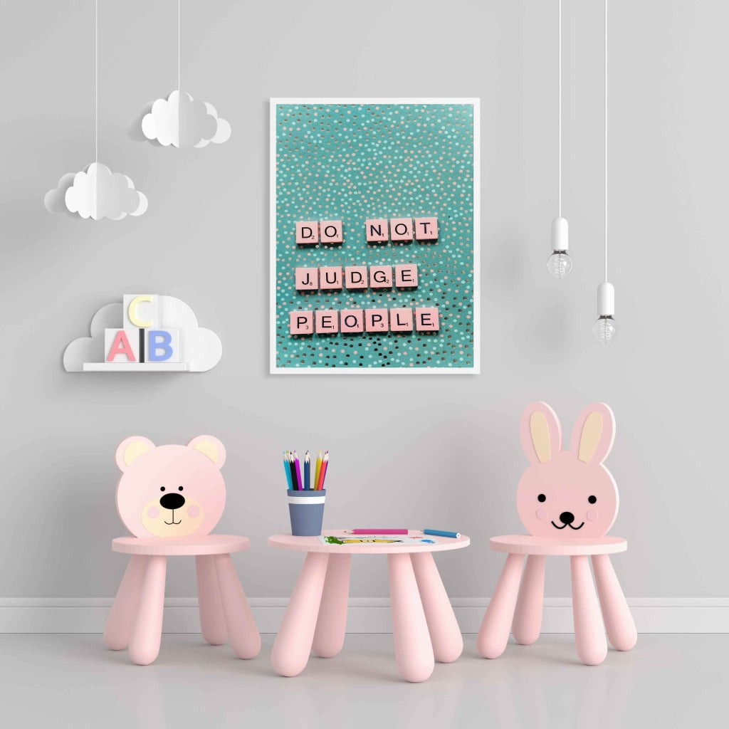 Do Not Judge People - Life Quotes Art Frame For Wall Decor- Funkydecors Xs / White Posters Prints &