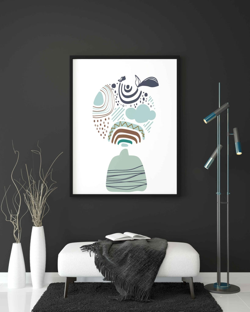 Doddle Abstract Art Frame For Wall Decor- Funkydecors Xs / Black Posters Prints & Visual Artwork