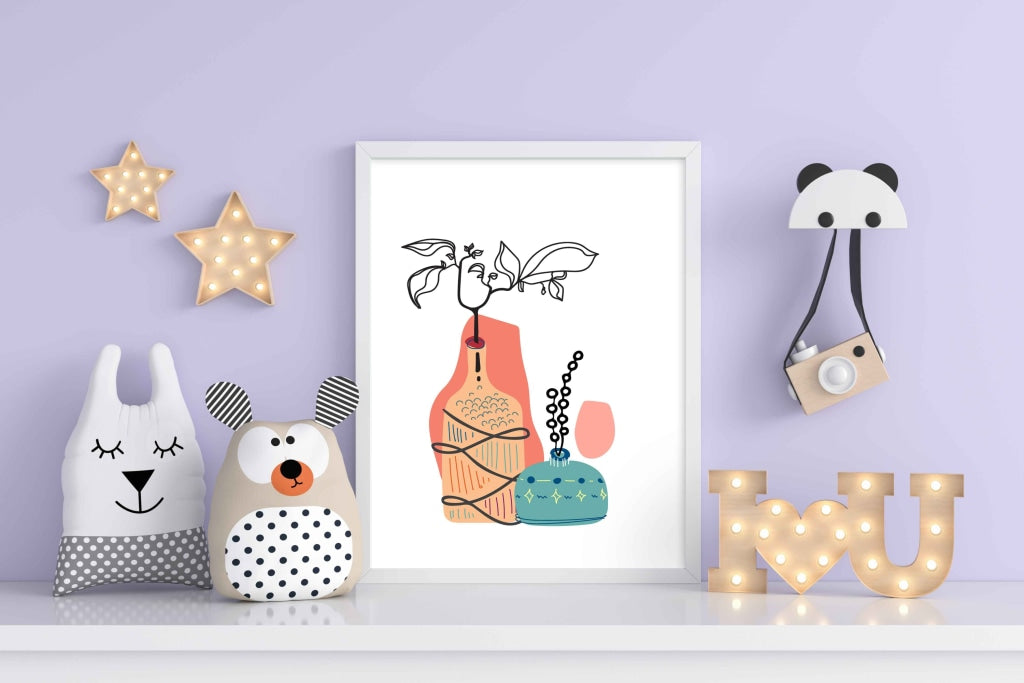 Doddle Abstract Art Frame For Wall Decor- Funkydecors Xs / White Posters Prints & Visual Artwork