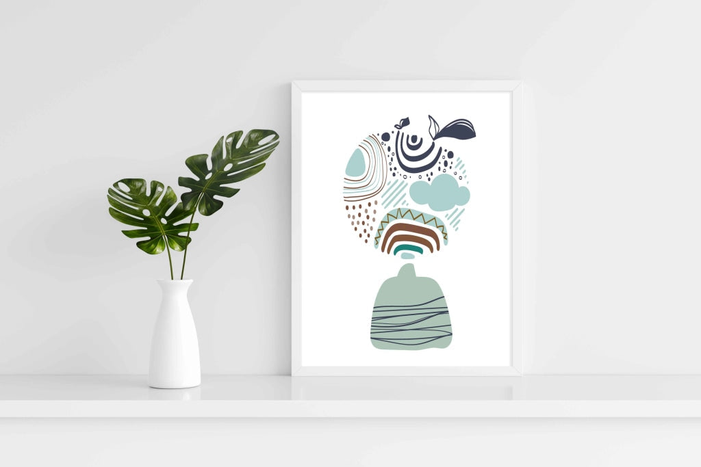 Doddle Abstract Art Frame For Wall Decor- Funkydecors Xs / White Posters Prints & Visual Artwork