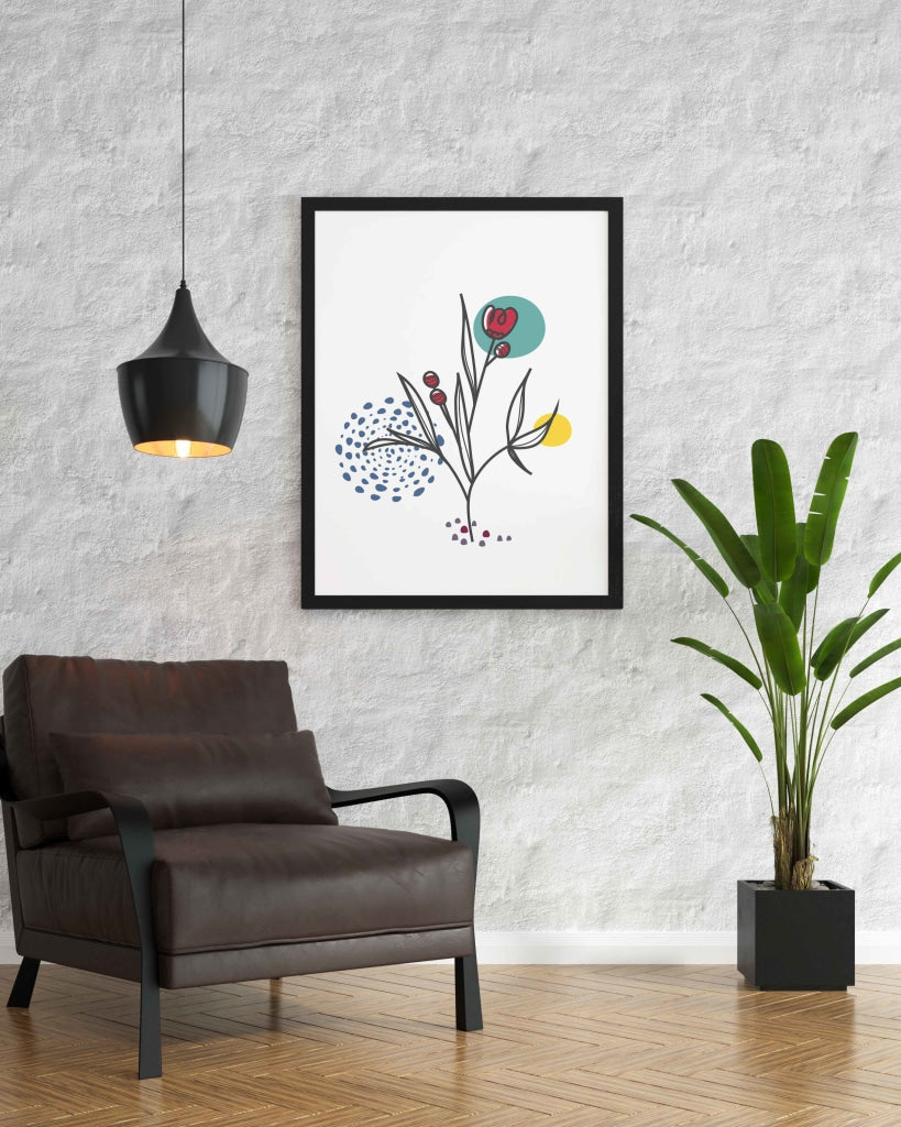 Doddle Line Art Frame For Wall Decor- Funkydecors Xs / Black Posters Prints & Visual Artwork