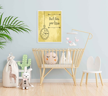 Dont Lose Your Time - Motivation Quotes Art Frame For Wall Decor- Funkydecors Xs / White Posters