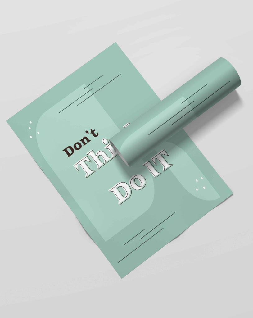 Dont Think Just Do It - Inspirational Quotes Art Frame For Wall Decor- Funkydecors Xs / Roll Posters