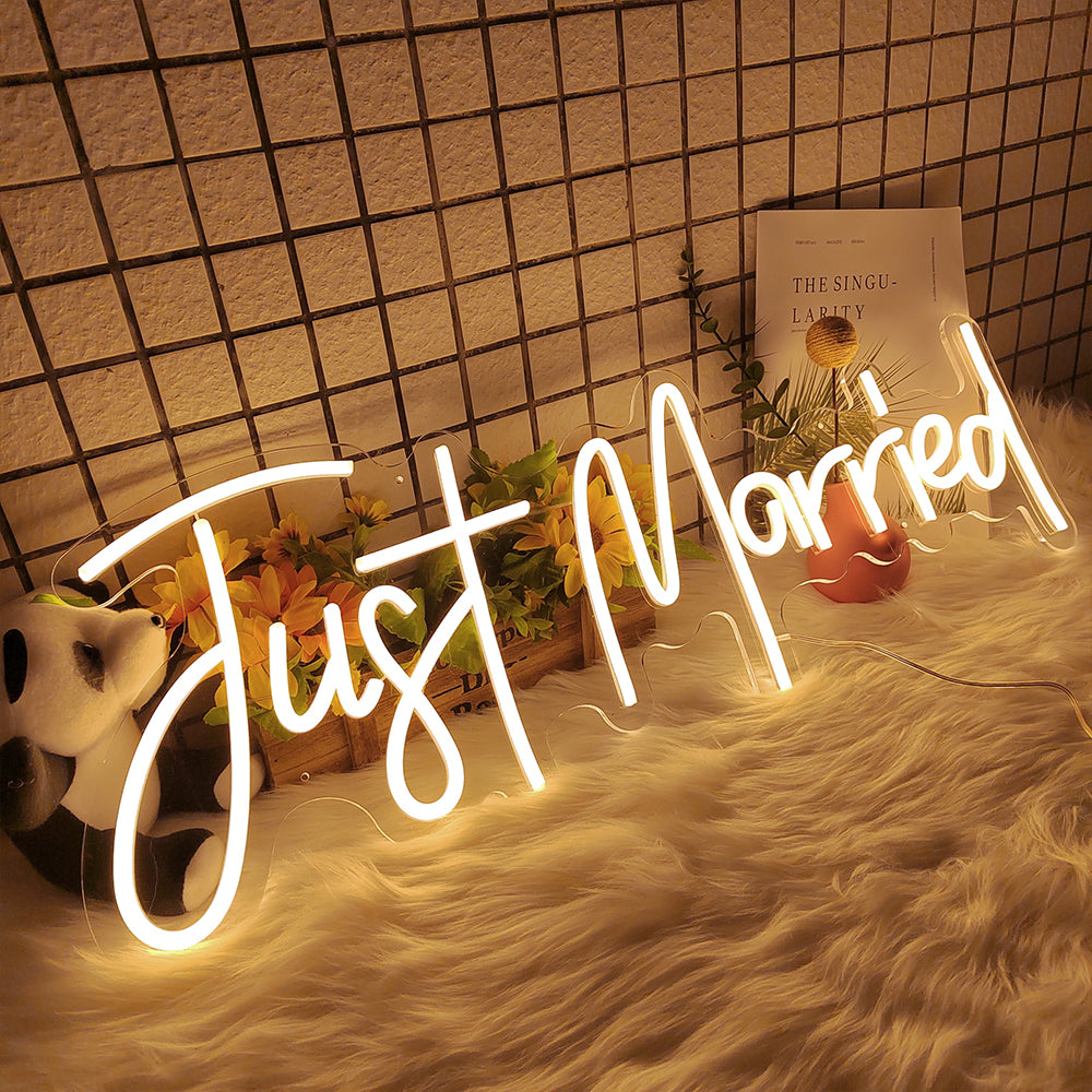 Just Married Neon Sign For Wall Decor- FunkyDecors