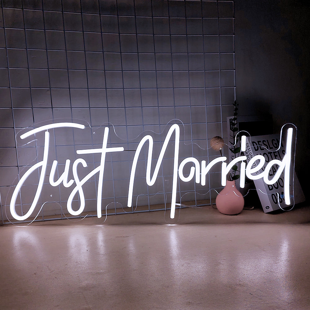 Just Married Neon Sign For Wall Decor- FunkyDecors