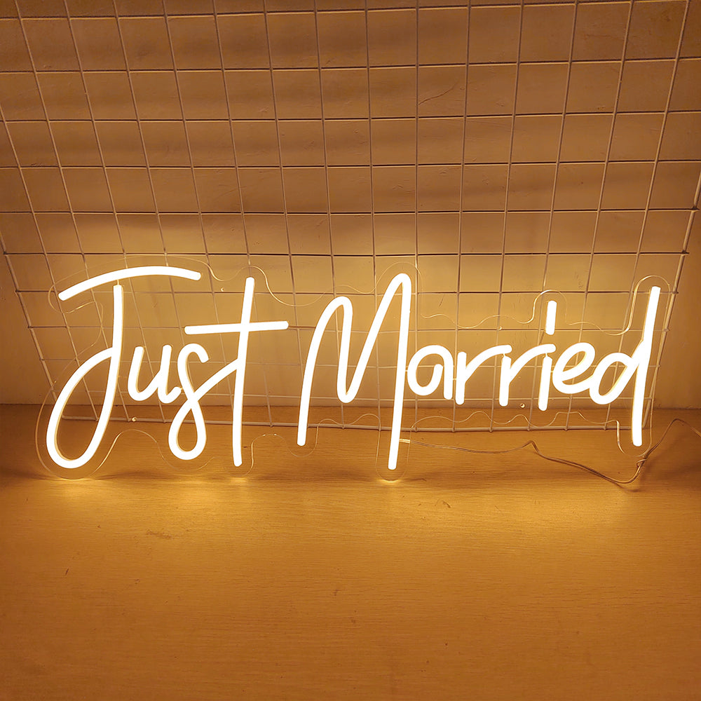 Just Married Neon Sign For Wall Decor- FunkyDecors