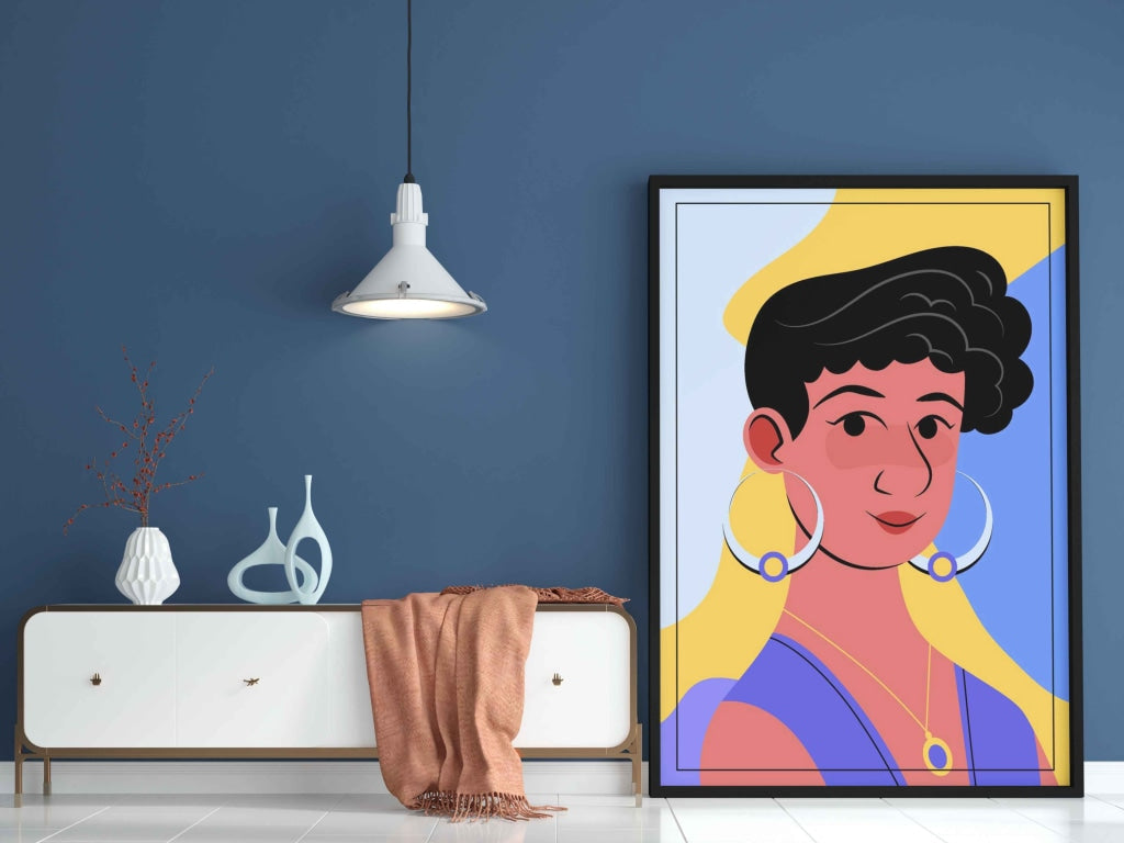 Dramatic Women Portrait Art Frame For Wall Decor- Funkydecors Xs / Black Posters Prints & Visual