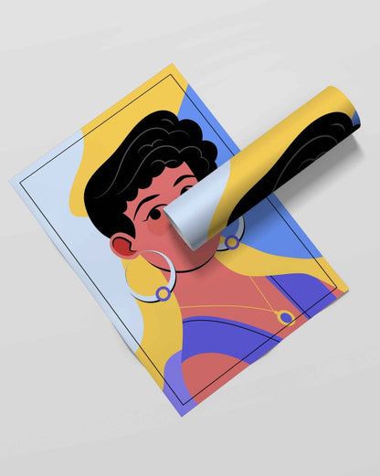 Dramatic Women Portrait Art Frame For Wall Decor- Funkydecors Xs / Roll Posters Prints & Visual