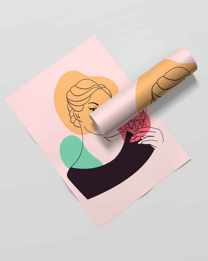 Dreaming Women Elegant Portrait Art Frame For Wall Decor- Funkydecors Xs / Roll Posters Prints &