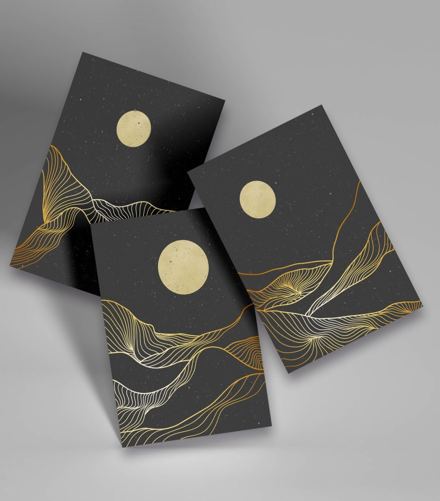 Dreamy Night - Minimal 3 Panels Art Frame For Wall Decor- Funkydecors Xs / Roll Posters Prints &