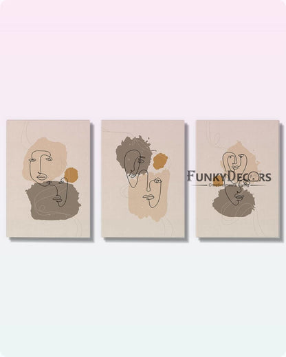 Dual Face - Line 3 Panels Art Frame For Wall Decor- Funkydecors Posters Prints & Visual Artwork