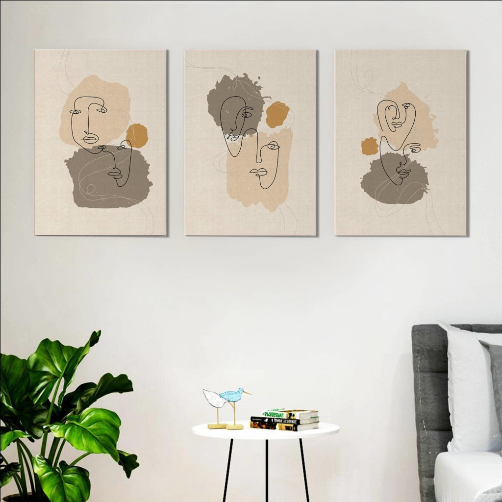 Dual Face - Line 3 Panels Art Frame For Wall Decor- Funkydecors Xs / Canvas Posters Prints & Visual