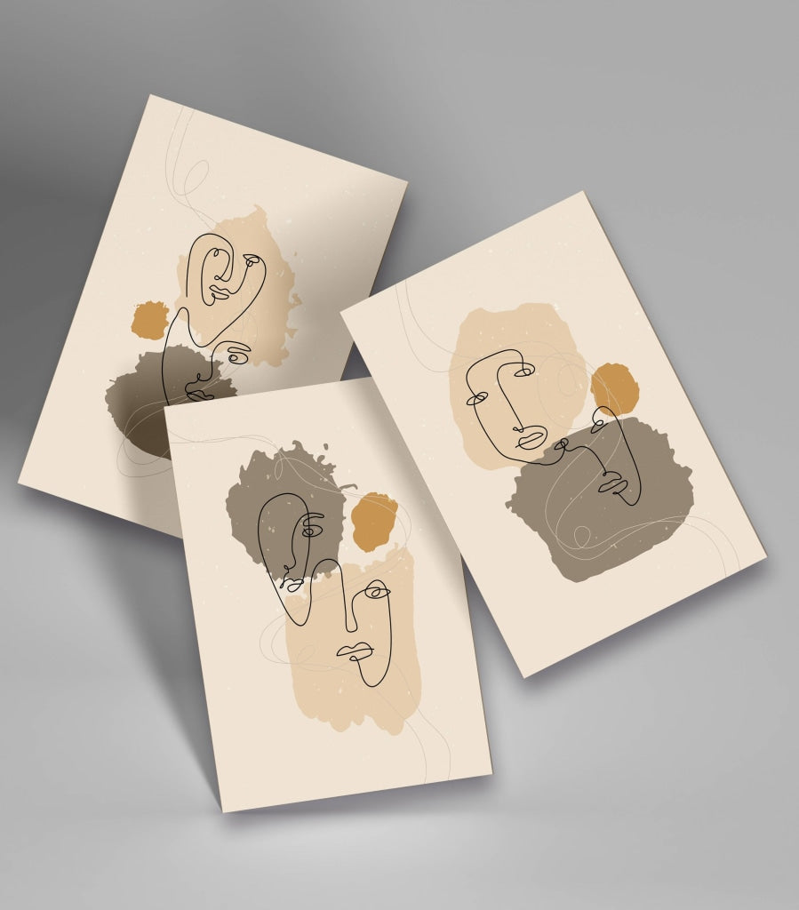 Dual Face - Line 3 Panels Art Frame For Wall Decor- Funkydecors Xs / Roll Posters Prints & Visual