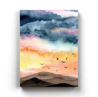 Dusk With Birds - Nature Art Frame For Wall Decor- Funkydecors Xs / Canvas Posters Prints & Visual