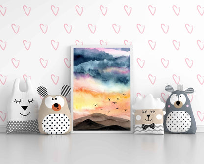 Dusk With Birds - Nature Art Frame For Wall Decor- Funkydecors Xs / White Posters Prints & Visual