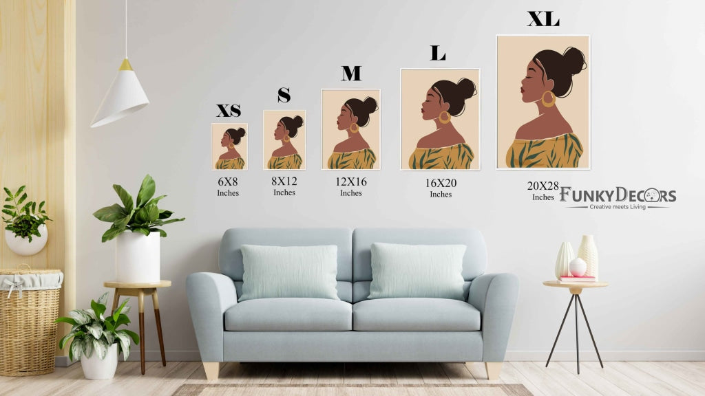 Elegant African Women Portrait Art Frame For Wall Decor- Funkydecors Posters Prints & Visual Artwork