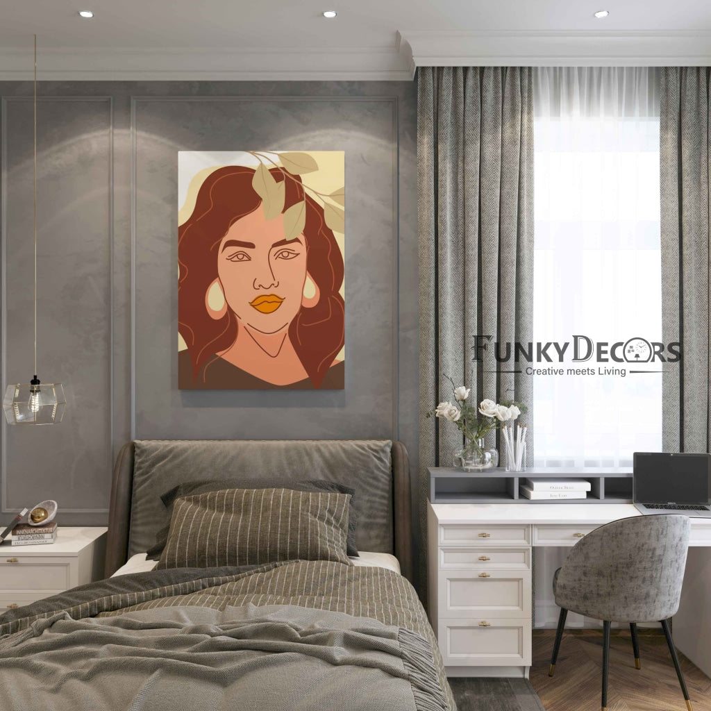 Elegant Design Minimal Women Portrait Art Frame For Wall Decor- Funkydecors Posters Prints & Visual