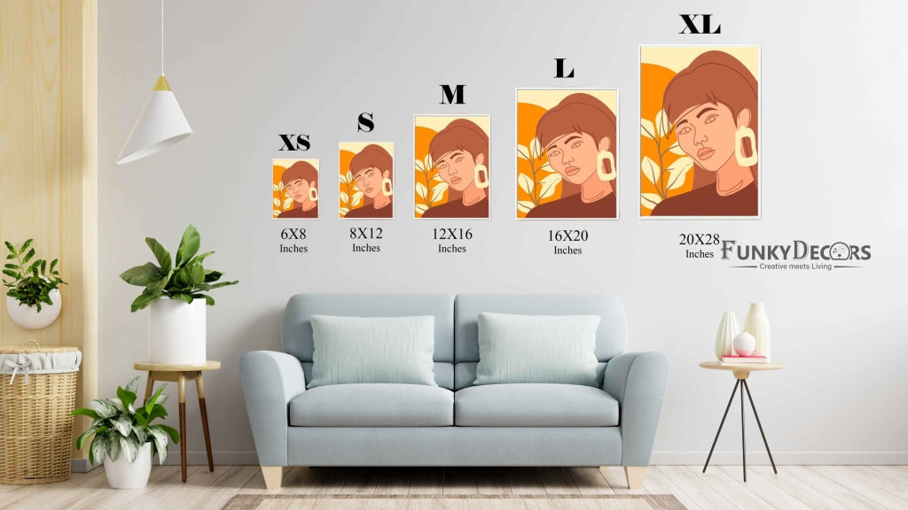 Elegant Design Minimal Women Portrait Art Frame For Wall Decor- Funkydecors Posters Prints & Visual