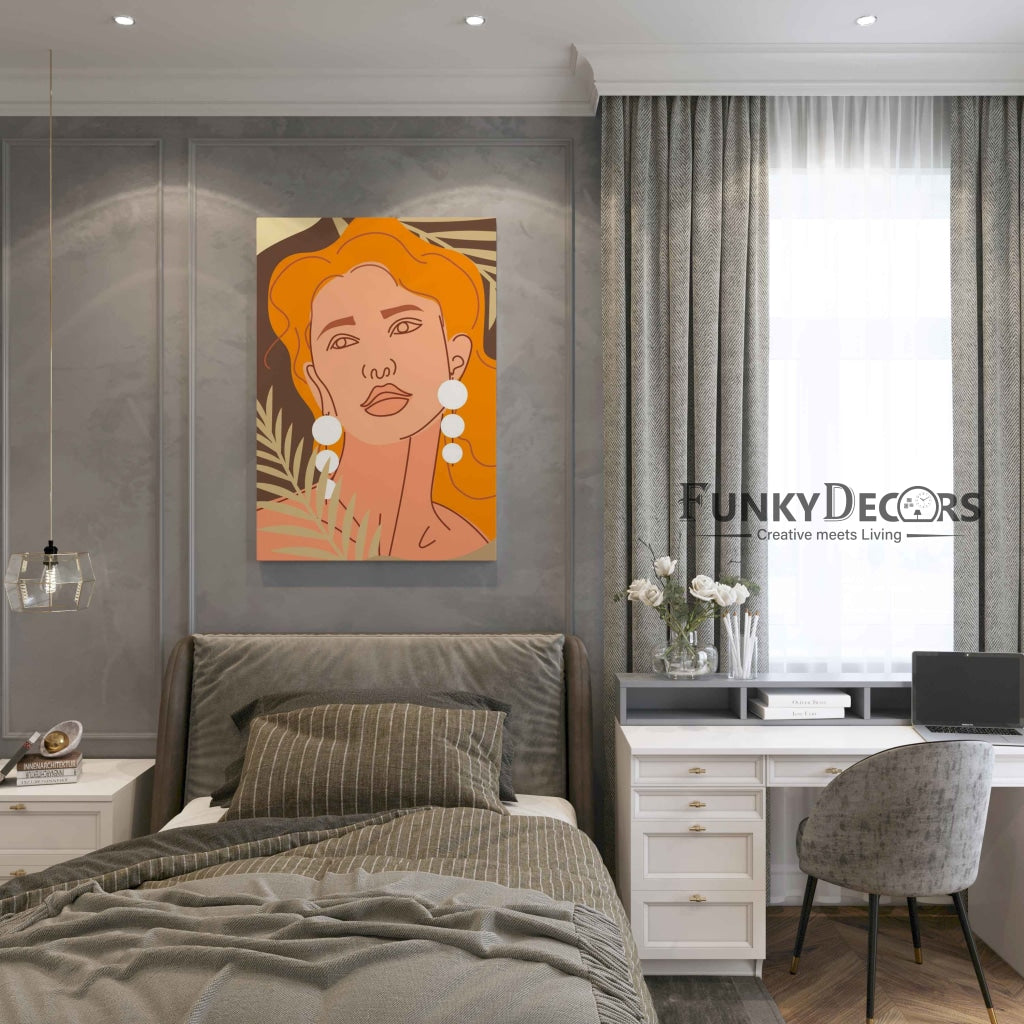 Elegant Design Minimal Women Portrait Art Frame For Wall Decor- Funkydecors Posters Prints & Visual