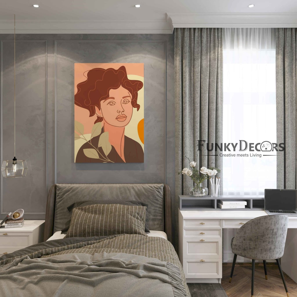 Elegant Design Minimal Women Portrait Art Frame For Wall Decor- Funkydecors Posters Prints & Visual