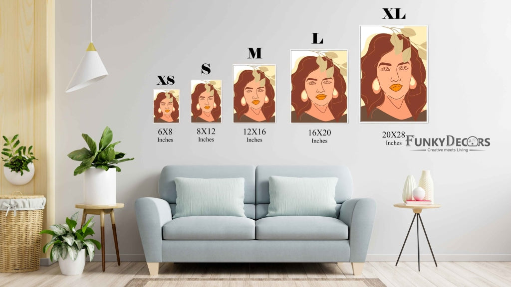 Elegant Design Minimal Women Portrait Art Frame For Wall Decor- Funkydecors Posters Prints & Visual
