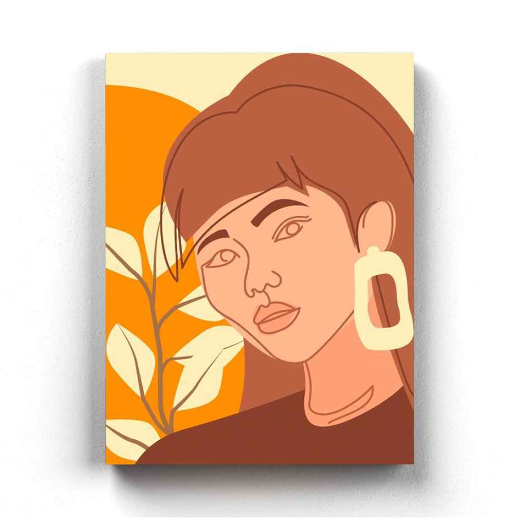 Elegant Design Minimal Women Portrait Art Frame For Wall Decor- Funkydecors Xs / Canvas Posters