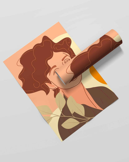 Elegant Design Minimal Women Portrait Art Frame For Wall Decor- Funkydecors Xs / Roll Posters Prints