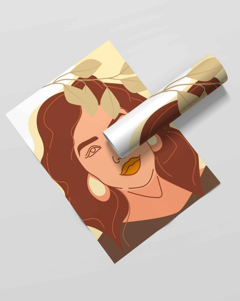 Elegant Design Minimal Women Portrait Art Frame For Wall Decor- Funkydecors Xs / Roll Posters Prints