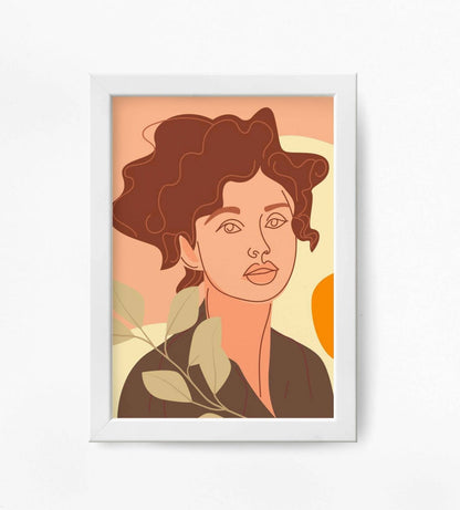 Elegant Design Minimal Women Portrait Art Frame For Wall Decor- Funkydecors Xs / White Posters