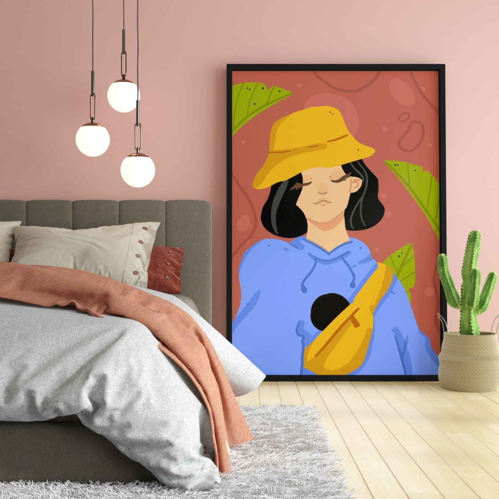 Elegant Design Women Portrait Art Frame For Wall Decor- Funkydecors Xs / Black Posters Prints &