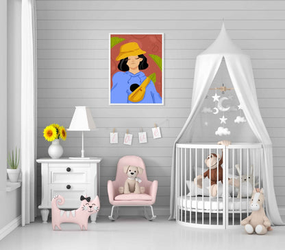 Elegant Design Women Portrait Art Frame For Wall Decor- Funkydecors Xs / White Posters Prints &