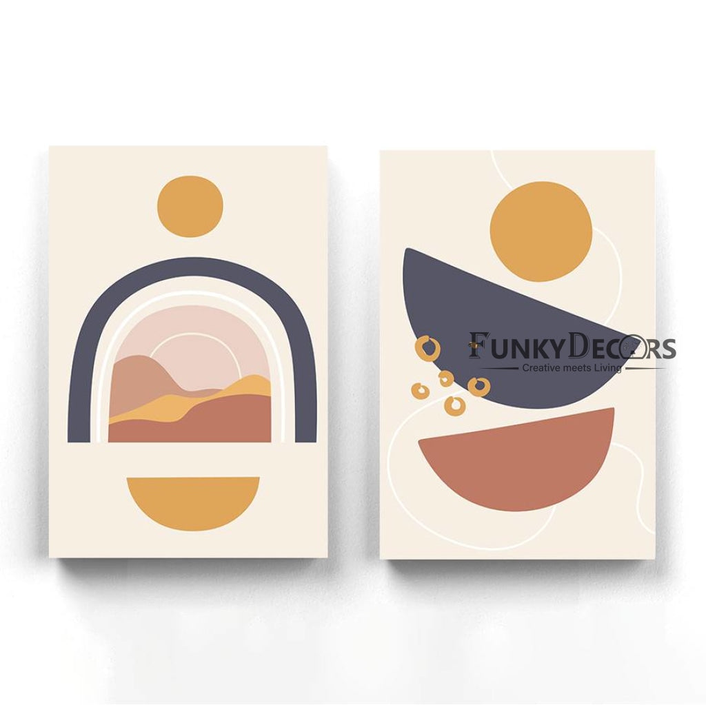 Elegant Minimal 2 Panels Art Frame For Wall Decor- Funkydecors Posters Prints & Visual Artwork