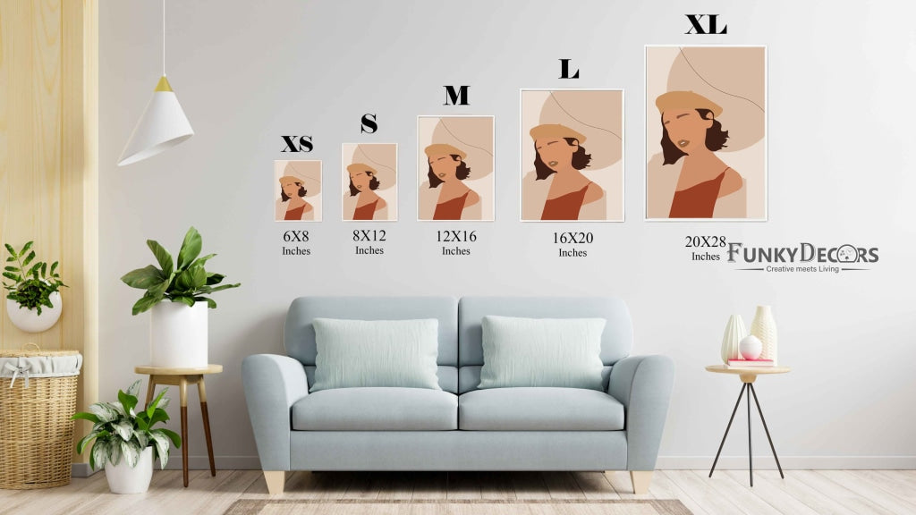 Elegant Minimal Women Portrait Art Frame For Wall Decor- Funkydecors Posters Prints & Visual Artwork