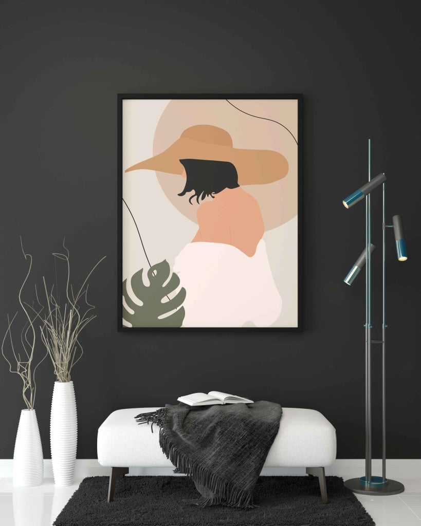 Elegant Minimal Women Portrait Art Frame For Wall Decor- Funkydecors Xs / Black Posters Prints &