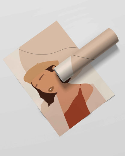 Elegant Minimal Women Portrait Art Frame For Wall Decor- Funkydecors Xs / Roll Posters Prints &