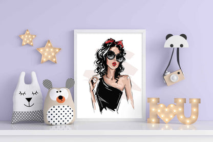 Elegant Women Fashion Art Frame For Wall Decor- Funkydecors Xs / White Posters Prints & Visual