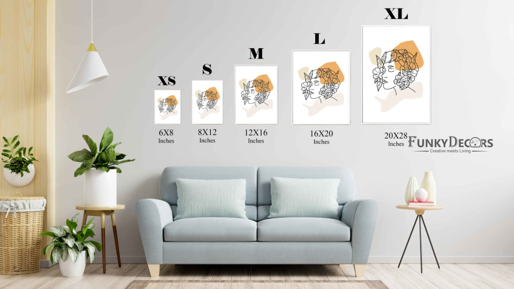 Elegant Women Line Art Frame For Wall Decor- Funkydecors Posters Prints & Visual Artwork