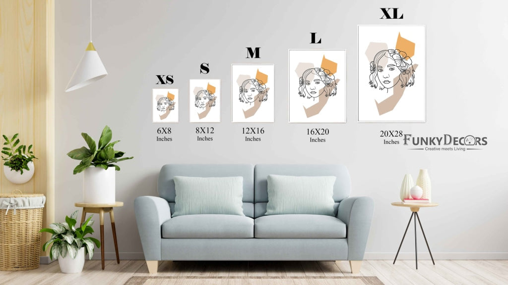 Elegant Women Line Art Frame For Wall Decor- Funkydecors Posters Prints & Visual Artwork