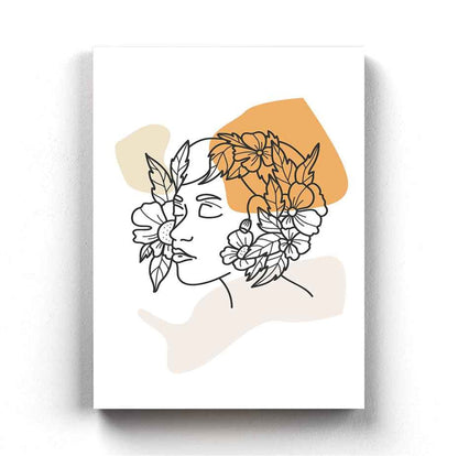 Elegant Women Line Art Frame For Wall Decor- Funkydecors Xs / Canvas Posters Prints & Visual Artwork