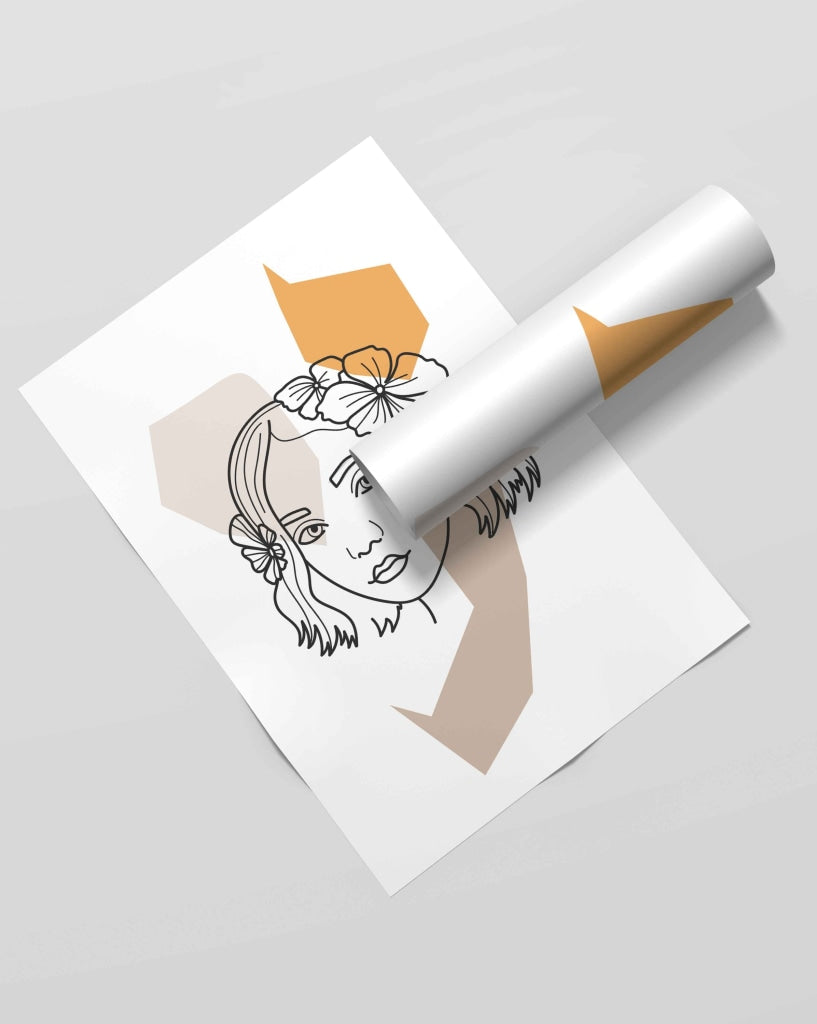 Elegant Women Line Art Frame For Wall Decor- Funkydecors Xs / Roll Posters Prints & Visual Artwork